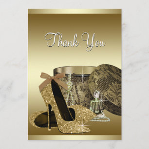 Harde hiel-oplaten zwart Gold Hartelijk dank Bedankkaart