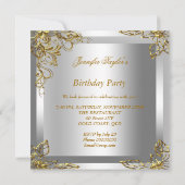 Harde hiel Silver Gold-feestdag Kaart (Achterkant)