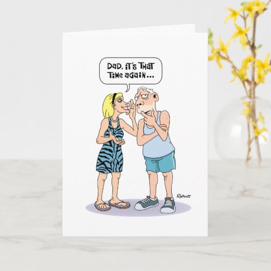 Harde hoorzitting pap Birthday Kaart (Gele Bloem)