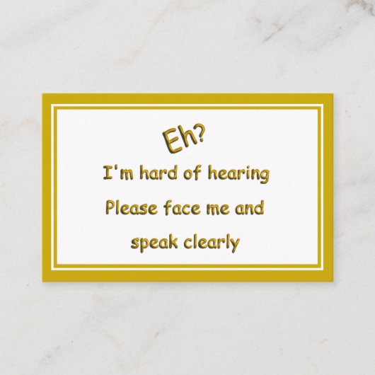 Harde hoorzitting visitekaartje (Voorkant)