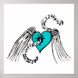 Harde muziek blauw poster