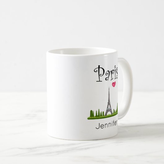 Harde Parijs met Eiffel Tower Custom Koffiemok (Voorkant rechts)