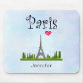 Harde Parijs met Eiffel Tower Custom Muismat (Voorkant)