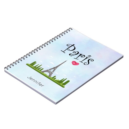Harde Parijs met Eiffel Tower Custom Notitieboek (Linkerzijde)