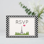 Harde Parijs met Eiffeltoren RSVP Kaartje (Staand voorkant)