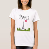 Harde Parijs met Eiffeltoren T-shirt (Voorkant)