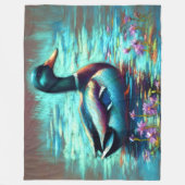 Harde Pastel Tekening Wilde Eend Fleece Deken (Voorkant)