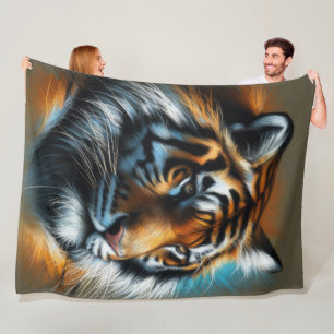 Harde Pastel Tijger op Taan Fleece Deken