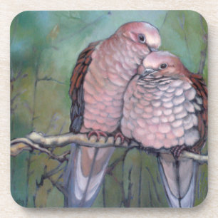 Harde plastic onderzetter "Dove Love" Kleurrijk