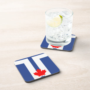 Harde plastic onderzetter met vlag van Toronto, Ca