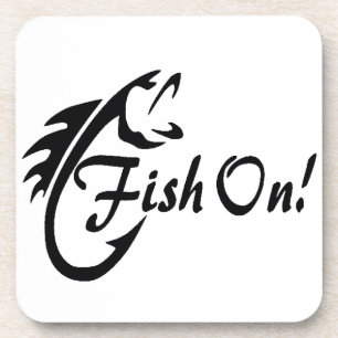 HARDE PLASTIC-ONDERZETTER: ***VISSEN OP*** BIER ONDERZETTER