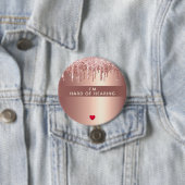 Harde Roos Gold Heart 3-inch Button (In situ)