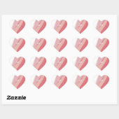 Harde roze Waterverf Hart Sticker (Vel)