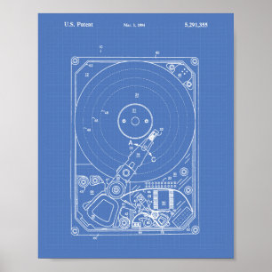 Harde schijf 1994 — Patent Art Blueprint Poster