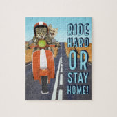 Harde schijf of blijf thuis - Katten op een bromme Legpuzzel (Verticaal)