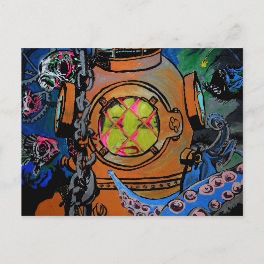 "Harde tijden voor het Briefkaart Aquanaut" (Voorkant)