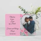 Harde vorm Foto Valentijnse  Flat Holiday Kaart (Staand voorkant)