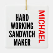 Harde werksandwich Maker CUSTOM Keramisch Ornament (Achterkant)