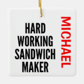 Harde werksandwich Maker CUSTOM Keramisch Ornament (Voorkant)