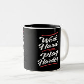 Harder spel werken tweekleurige koffiemok (Voorkant rechts)