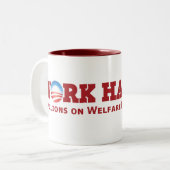 Harder werken tweekleurige koffiemok (Voorkant links)