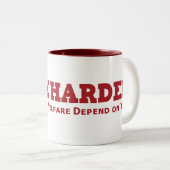 Harder werken tweekleurige koffiemok (Voorkant rechts)