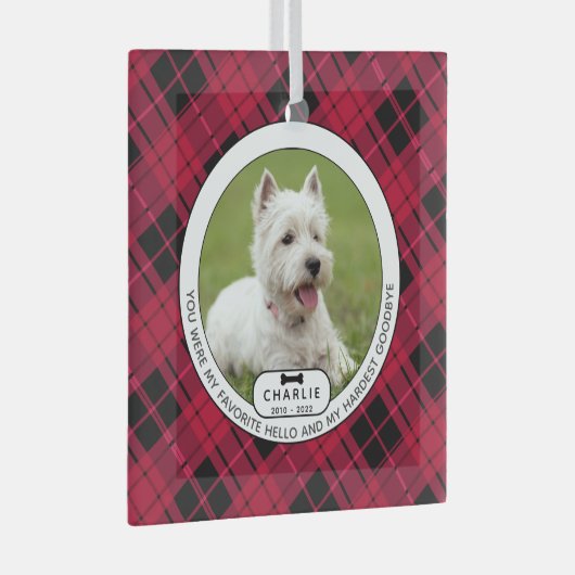 Hardest Goodbye Pet Memorial Glas Ornament (Voorkant Rechts)