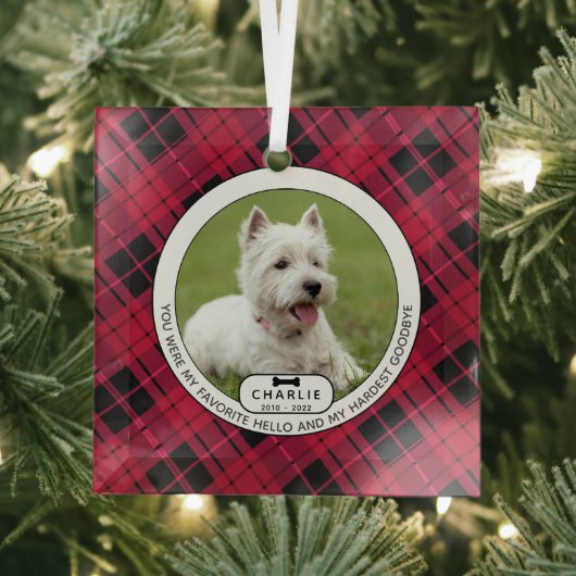 Hardest Goodbye Pet Memorial Glas Ornament (Insitu)