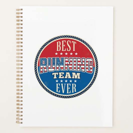 Hardloop Team Patriottisch Vintage Badge Design_1 Planner (Voorkant)