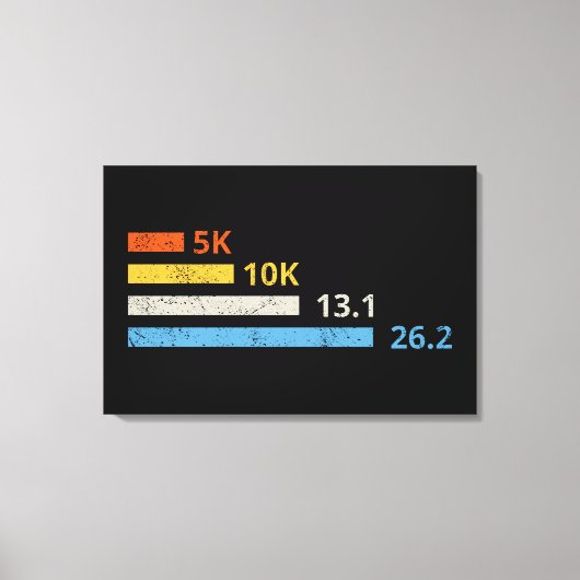 Hardloopafstanden I - 5K 10K 13.1 26.2 Marathoner Canvas Afdruk (Voorkant)