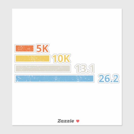 Hardloopafstanden I - 5K 10K 13.1 26.2 Marathoner Sticker (Vel)