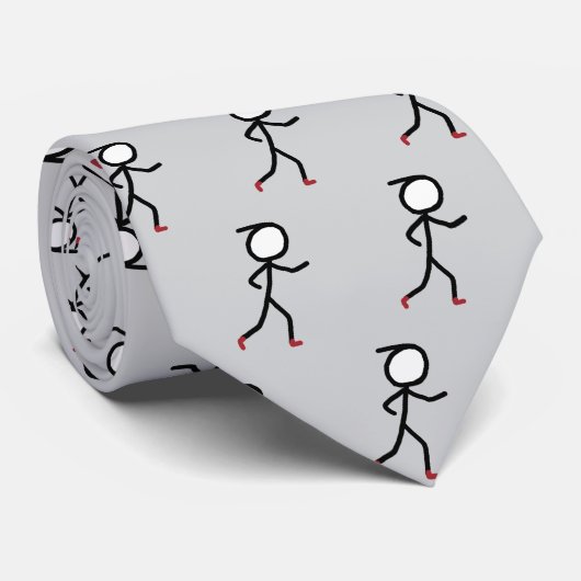 Hardloopende Stickman Stropdas (Opgerold)