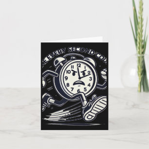 Hardloopklok maakt elke seconde tellen Sticker Kaart