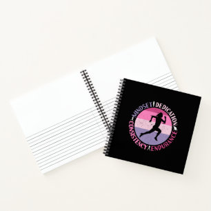 Hardloopmentaliteit - Gek Quote voor Vrouwelijke H Notitieboek