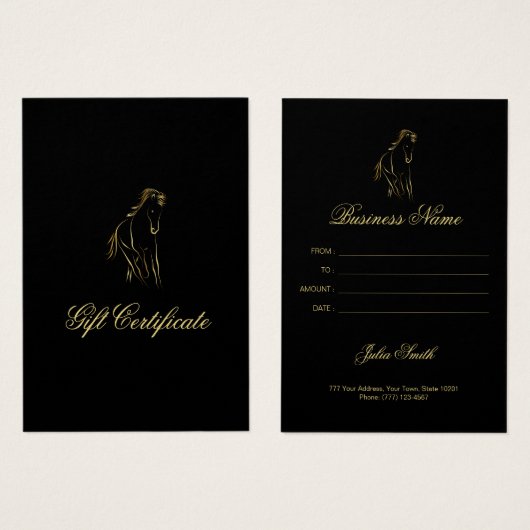 Hardlooppaard in goudkleur visitekaartje (Voorkant /achterkant)