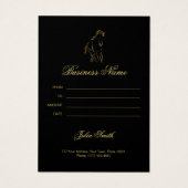 Hardlooppaard in goudkleur visitekaartje (Achterkant)