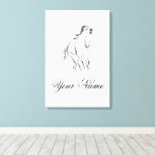 Hardlooppaard in zwarte kleur canvas afdruk (Insitu (Houten vloer))