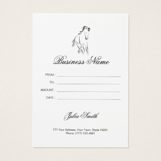 Hardlooppaard in zwarte kleur visitekaartje (Achterkant)