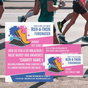 Hardloopschoen, liefdadigheidsevenement met wandel flyer