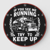 Hardlooptrucker: probeer bij te blijven grote klok (Voorkant)