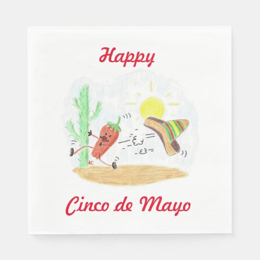 Hardlopen habanero witte lunch op papier servetten (Voorkant)