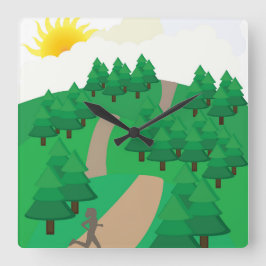 Hardlopen in de buitenlucht vierkante klok