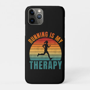 Hardlopen is mijn therapie grappig cadeau voor har iPhone 11 pro hoesje