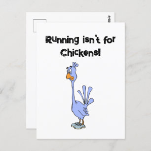 Hardlopen is niet voor Chickens Bird Marathon Cart Briefkaart