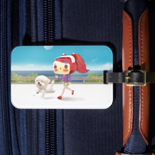 Hardlopen met Dog door het Zee Bagagelabel (Voorkant Insitu 4)