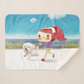 Hardlopen met Dog door het Zee Sherpa Deken (Voorkant (horizontaal))