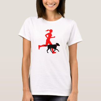 Hardlopen met hond (rood/zwart) t-shirt