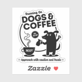 Hardlopen op honden en koffie die-cut sticker
