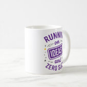 Hardlopen op Ideeën & Zero Sleep Grappig Relatable Koffiemok (Voorkant rechts)