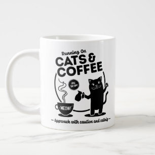 Hardlopen op katten en koffie extra grote beker